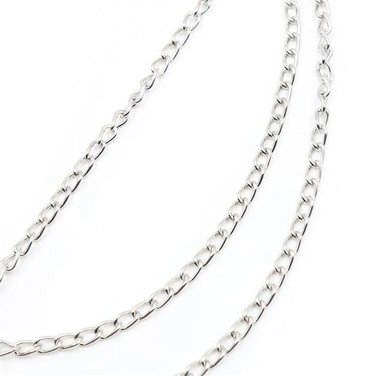 0225M      Triple Silver Chain Nipple Jewelry Clamps