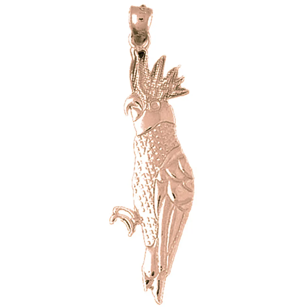 10K, 14K or 18K Gold Parrot Pendant