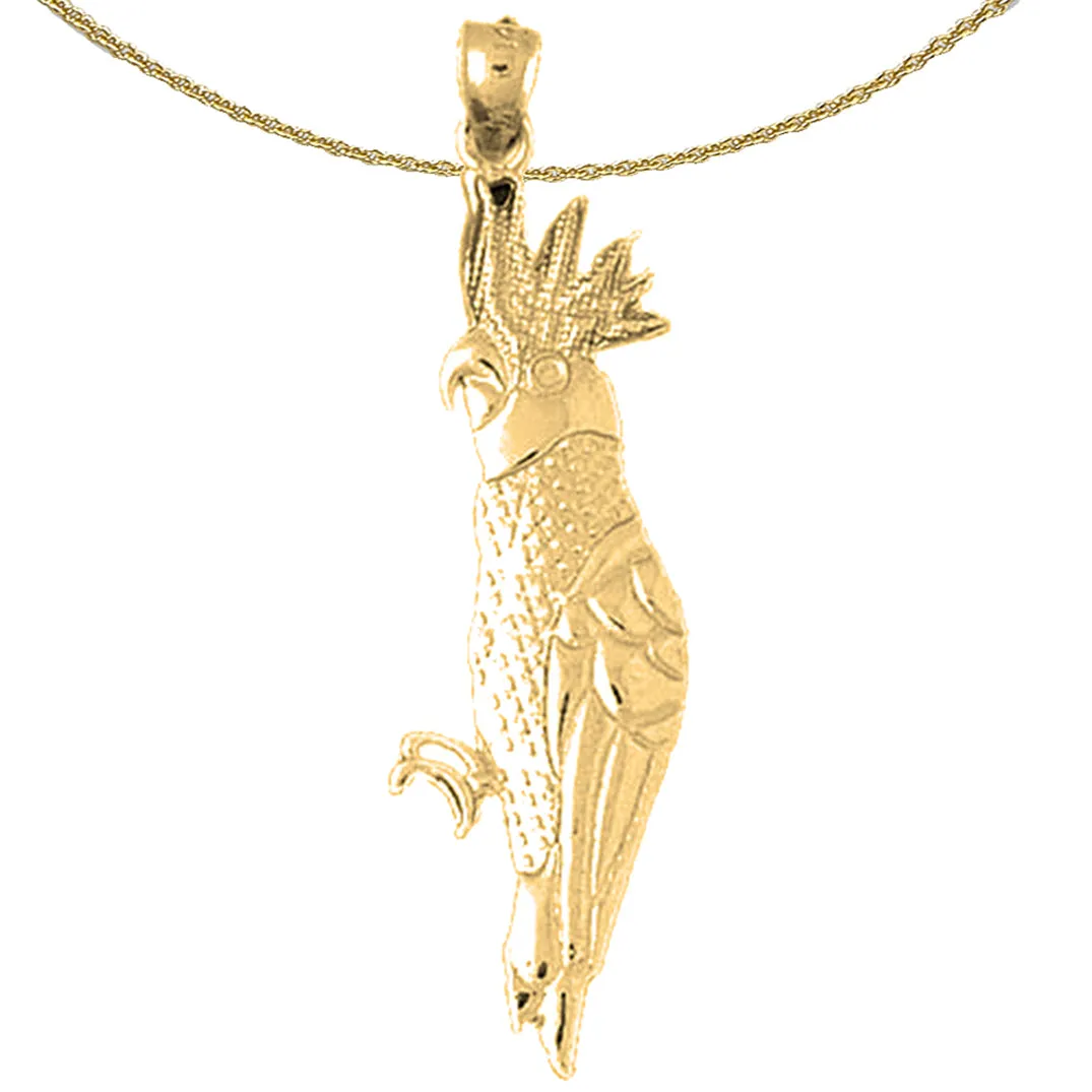 10K, 14K or 18K Gold Parrot Pendant