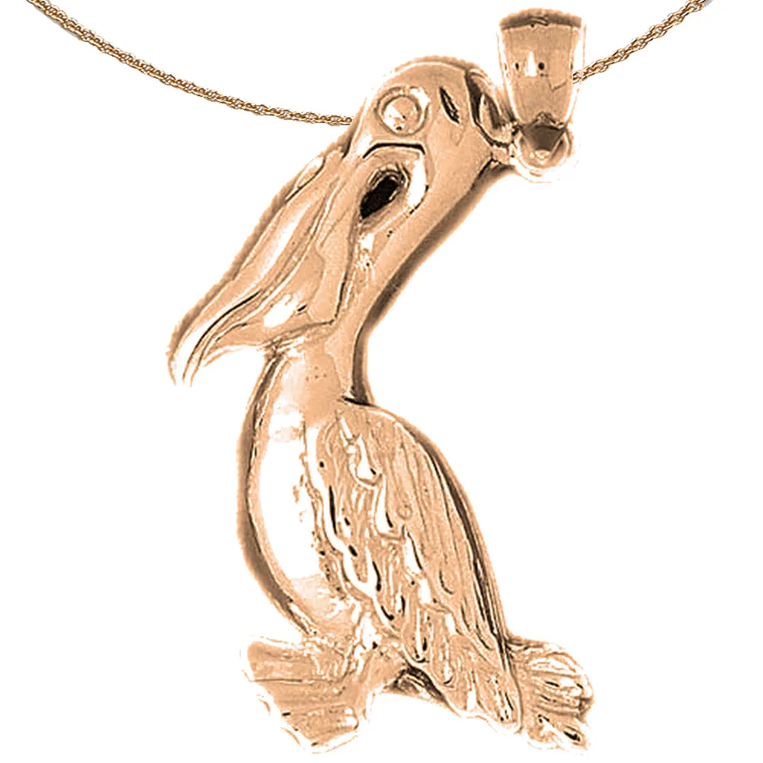 10K, 14K or 18K Gold Pelican Pendant