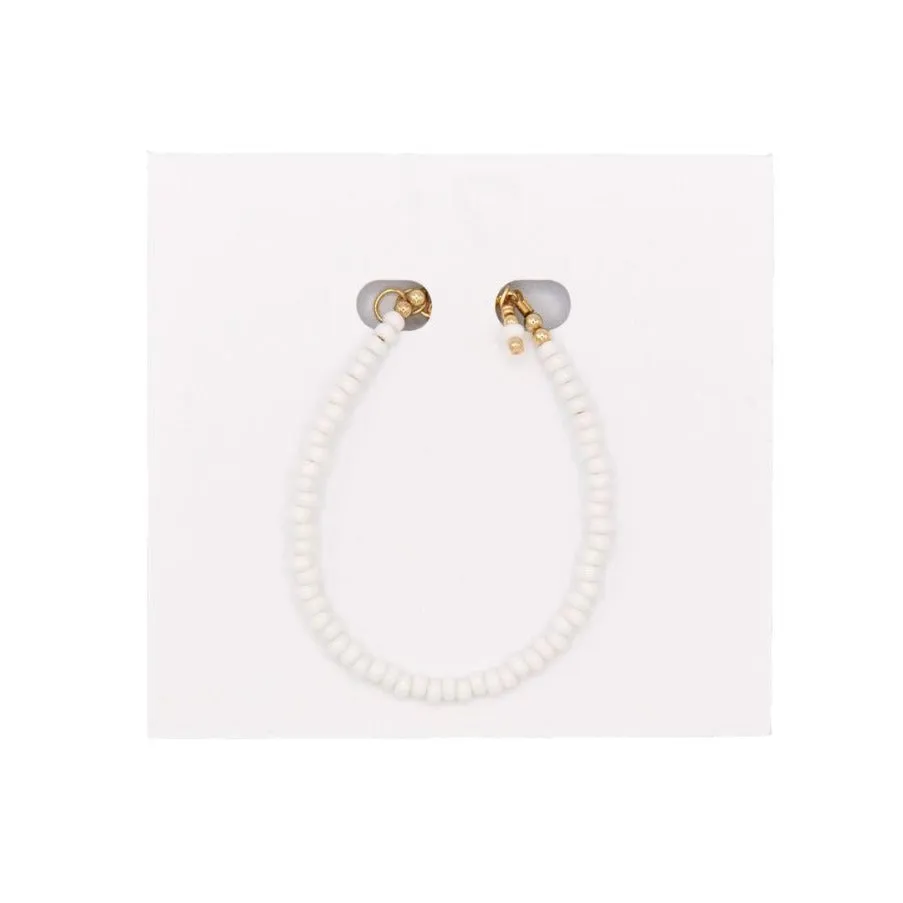 14K Gold Filled Bracelet - Mini Opaque White