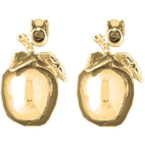 14K or 18K Gold 3D Apple Earrings