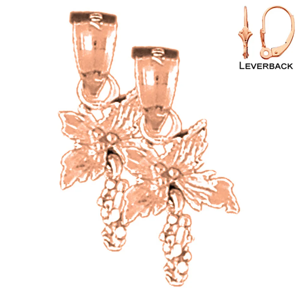 14K or 18K Gold 3D Hibiscus Flower Earrings