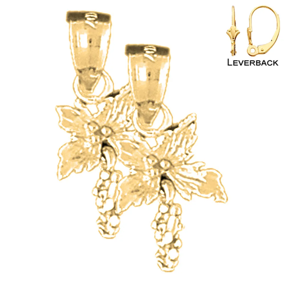 14K or 18K Gold 3D Hibiscus Flower Earrings