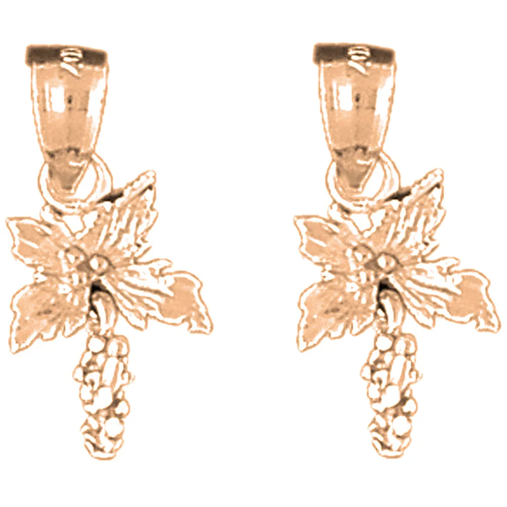 14K or 18K Gold 3D Hibiscus Flower Earrings