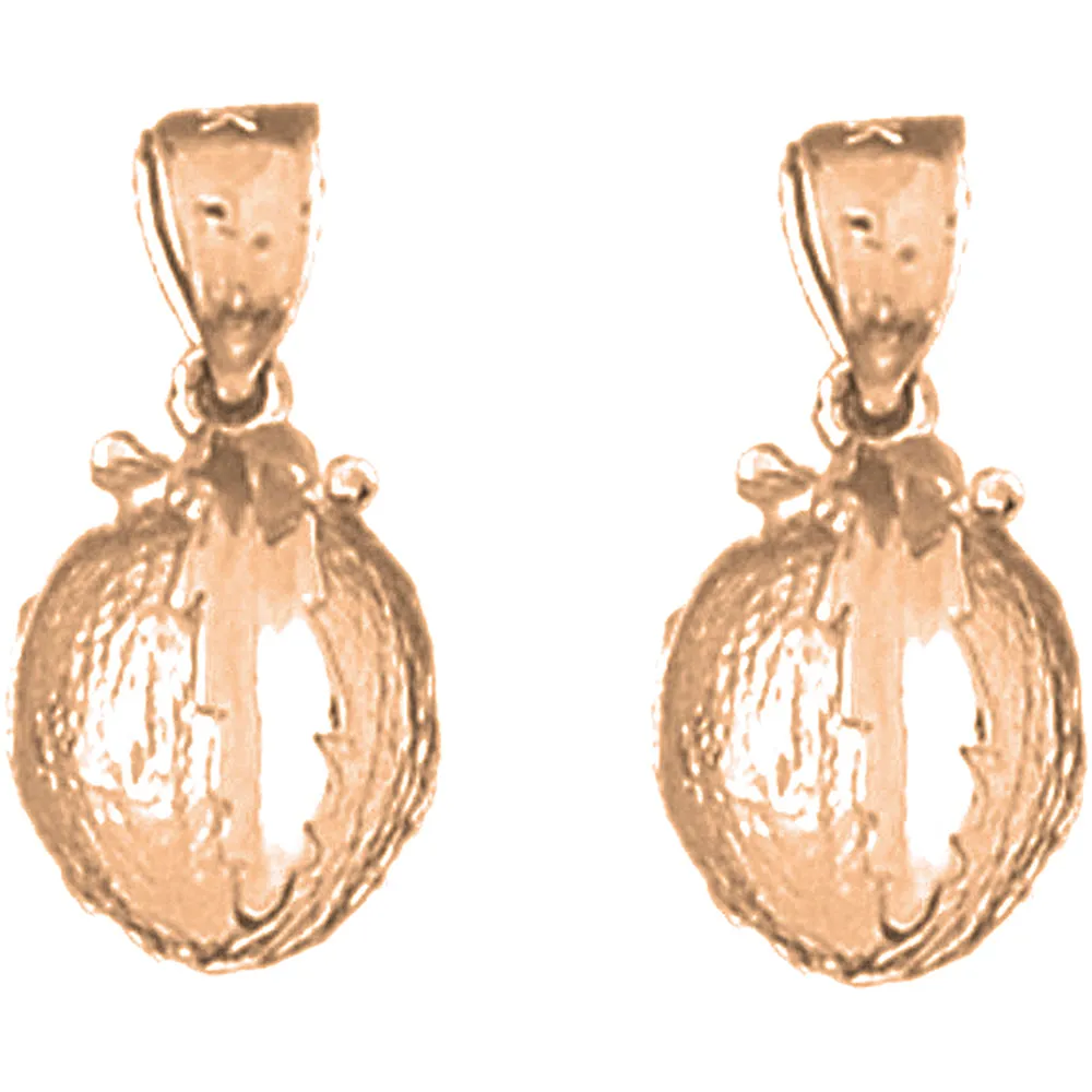 14K or 18K Gold 3D Orange Earrings