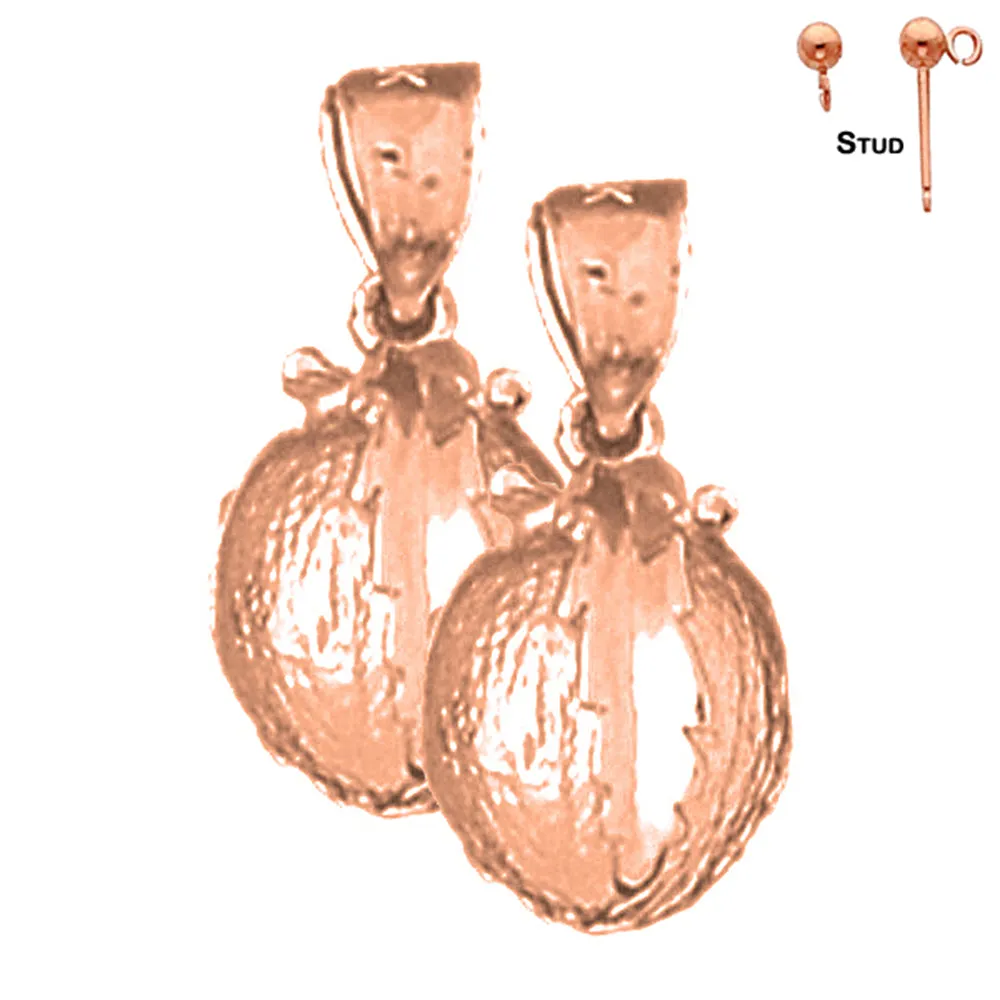 14K or 18K Gold 3D Orange Earrings