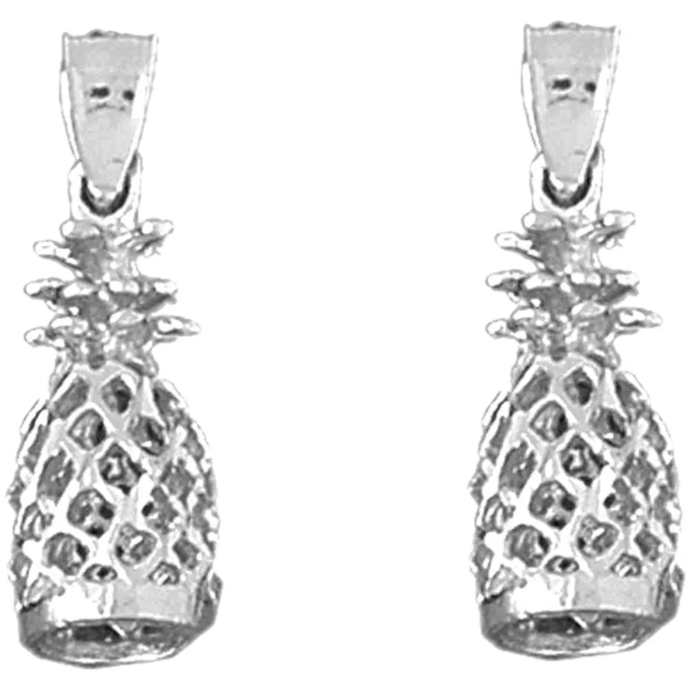 14K or 18K Gold 3D Pineapple Earrings