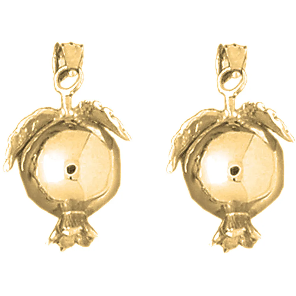 14K or 18K Gold 3D Pomegranate Earrings