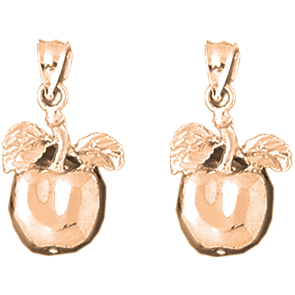 14K or 18K Gold Apple Earrings