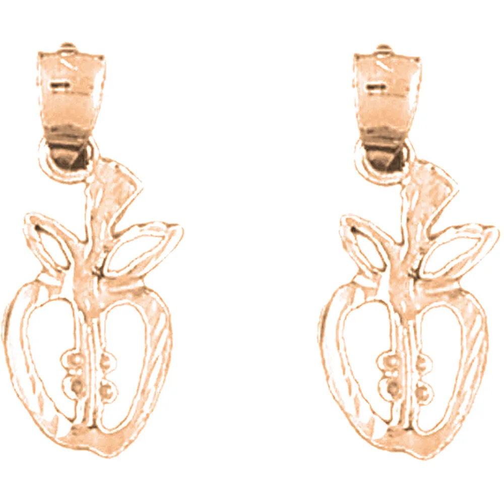 14K or 18K Gold Apple Earrings