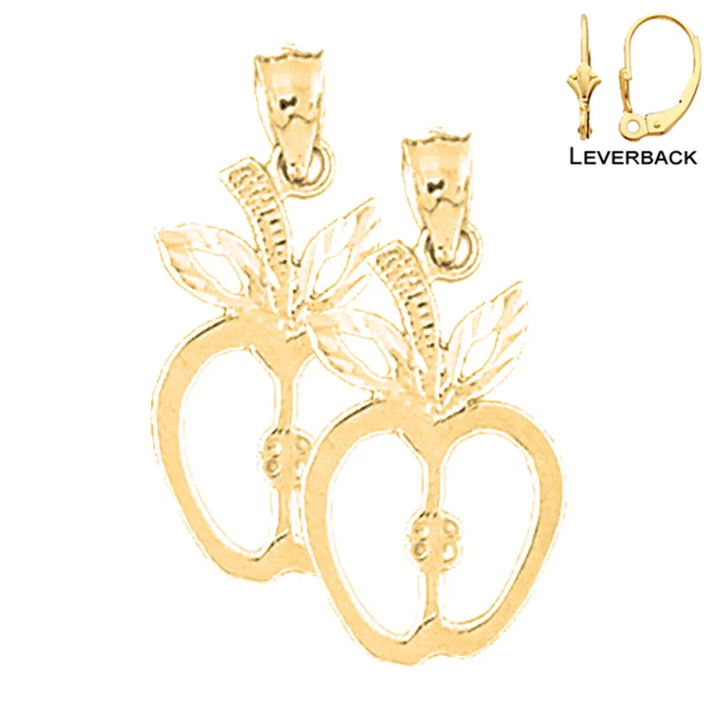 14K or 18K Gold Apple Earrings