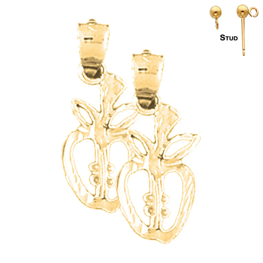 14K or 18K Gold Apple Earrings