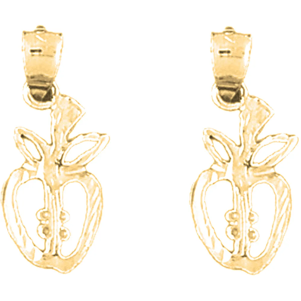 14K or 18K Gold Apple Earrings