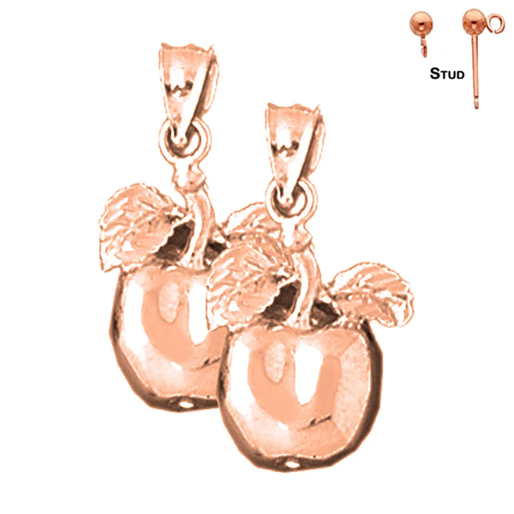 14K or 18K Gold Apple Earrings