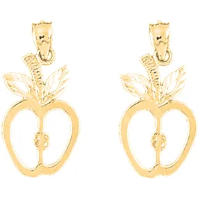 14K or 18K Gold Apple Earrings