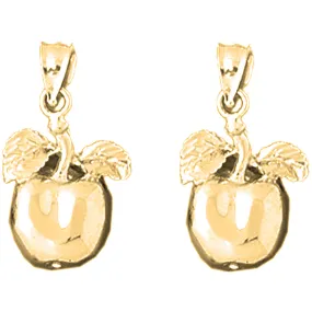 14K or 18K Gold Apple Earrings