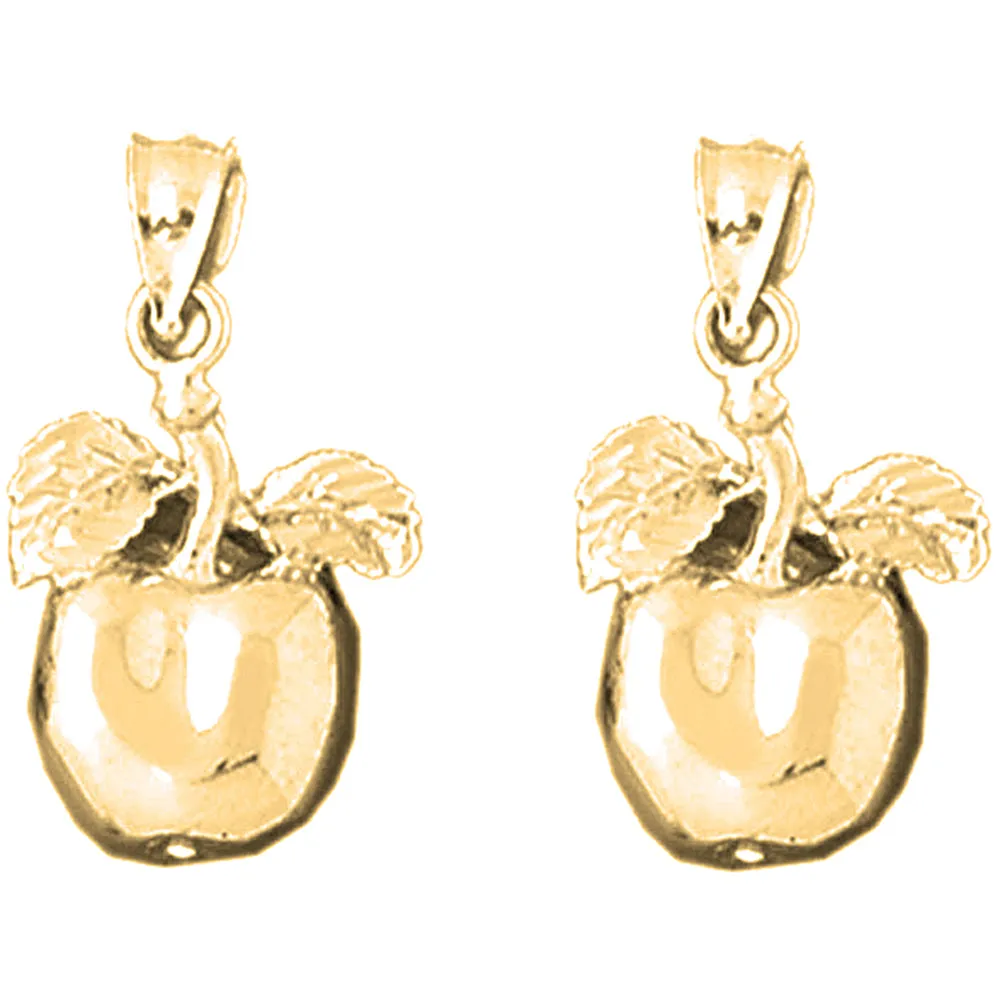 14K or 18K Gold Apple Earrings