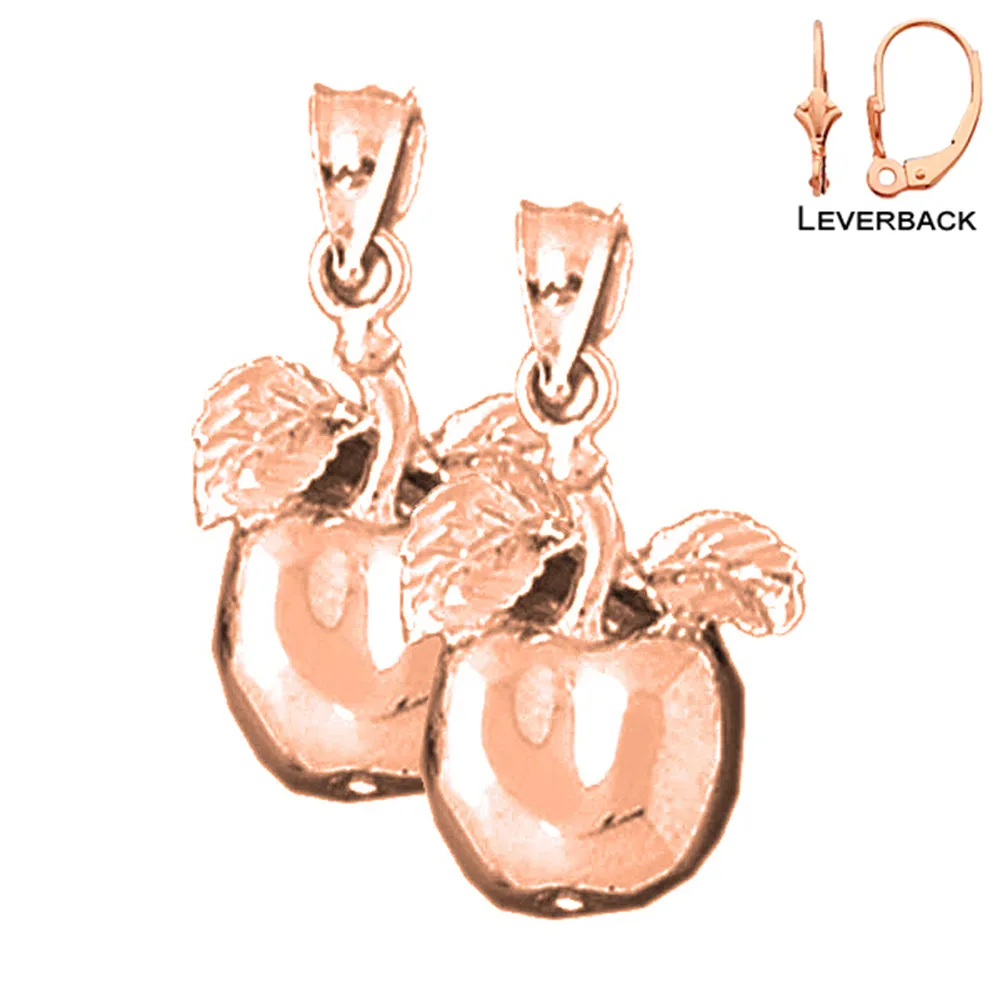 14K or 18K Gold Apple Earrings