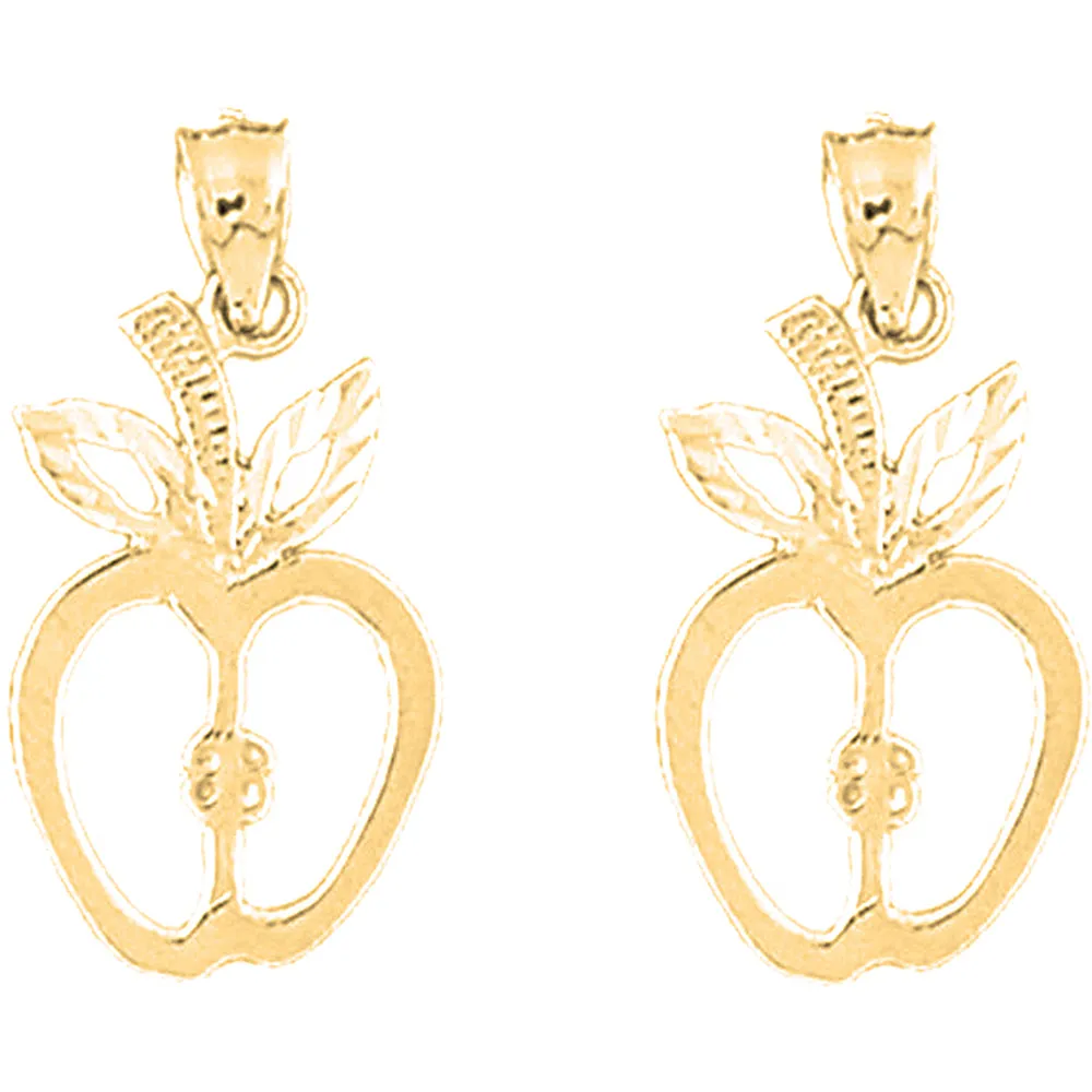 14K or 18K Gold Apple Earrings