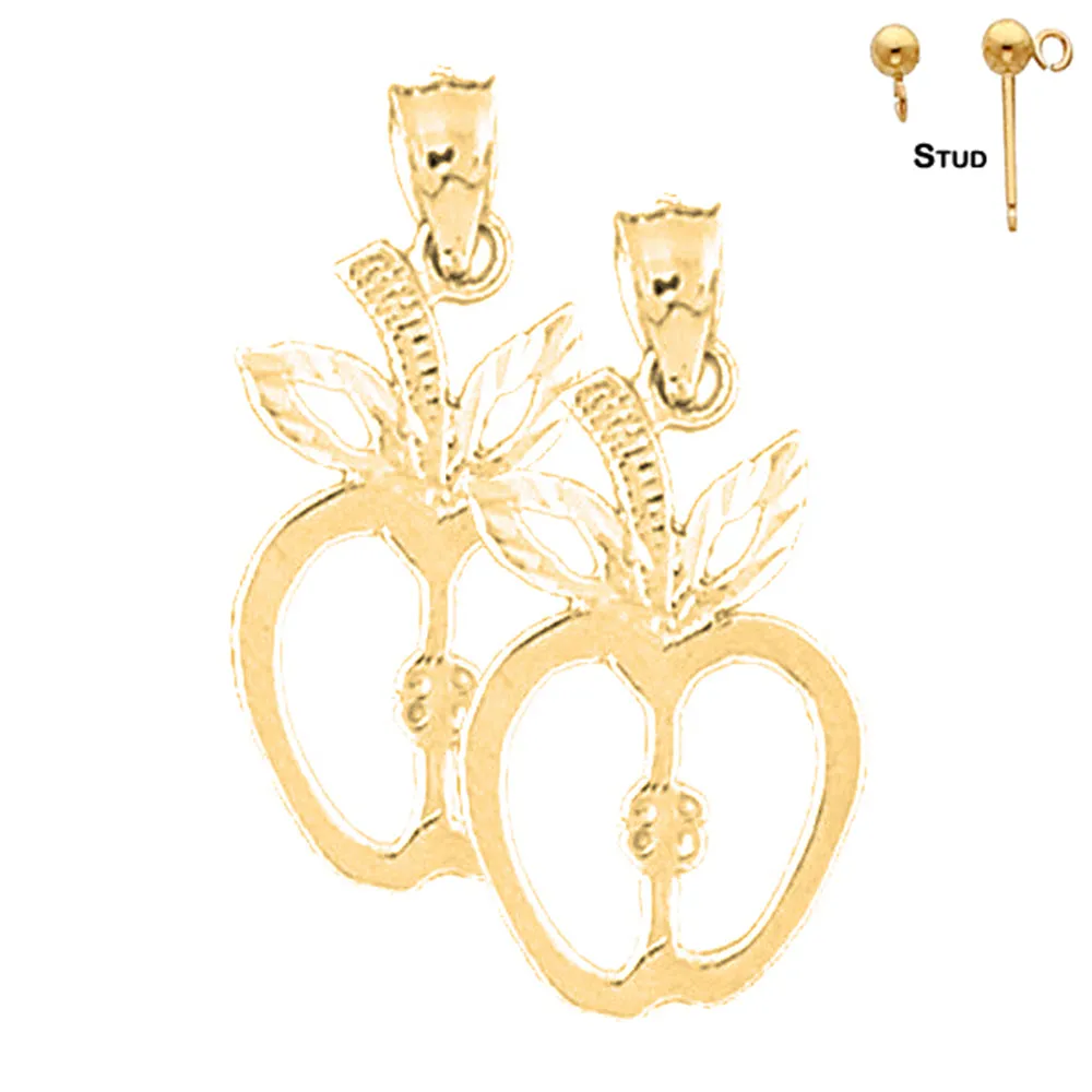 14K or 18K Gold Apple Earrings