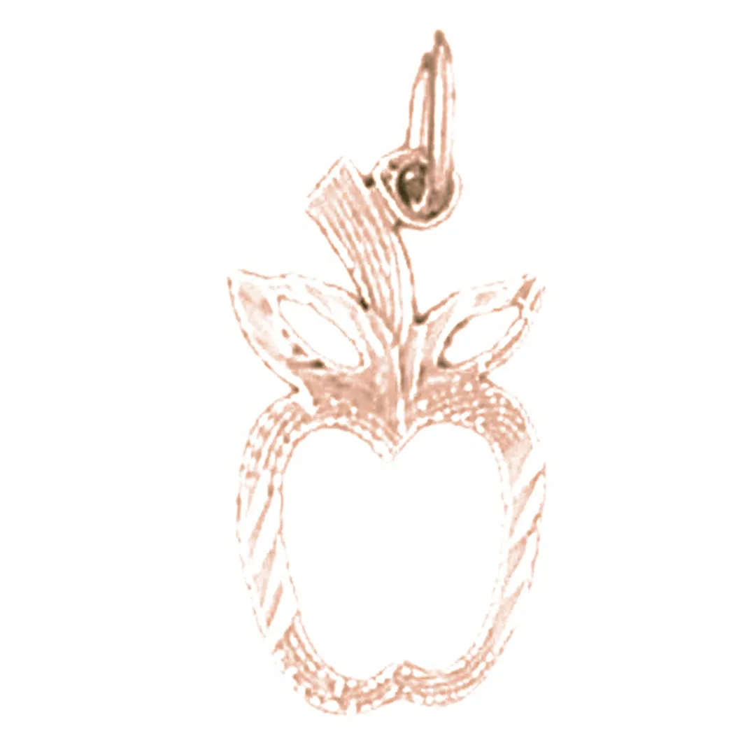 14K or 18K Gold Apple Pendant