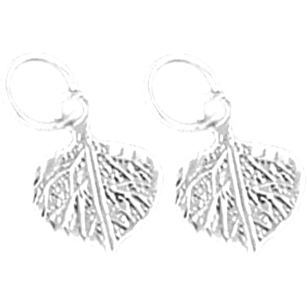 14K or 18K Gold Aspen Leaf Earrings