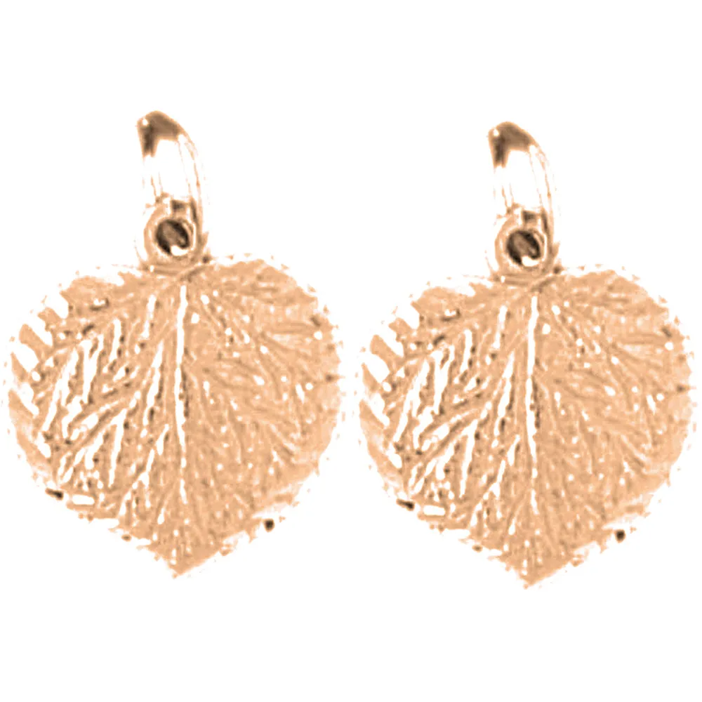 14K or 18K Gold Aspen Leaf Earrings