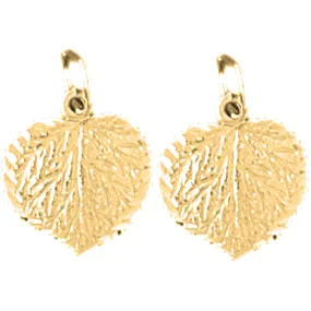 14K or 18K Gold Aspen Leaf Earrings