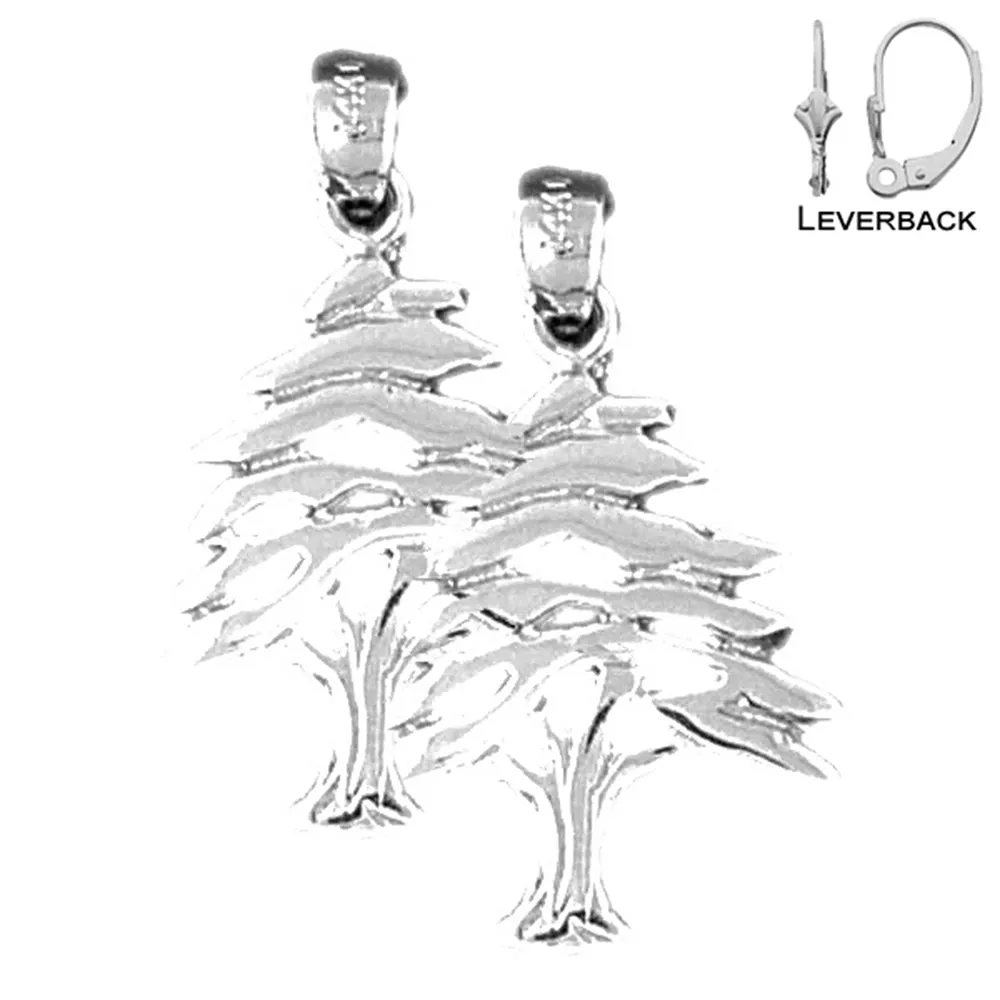 14K or 18K Gold Cedar Tree Earrings