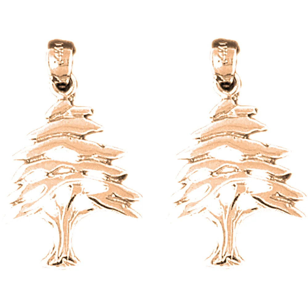 14K or 18K Gold Cedar Tree Earrings