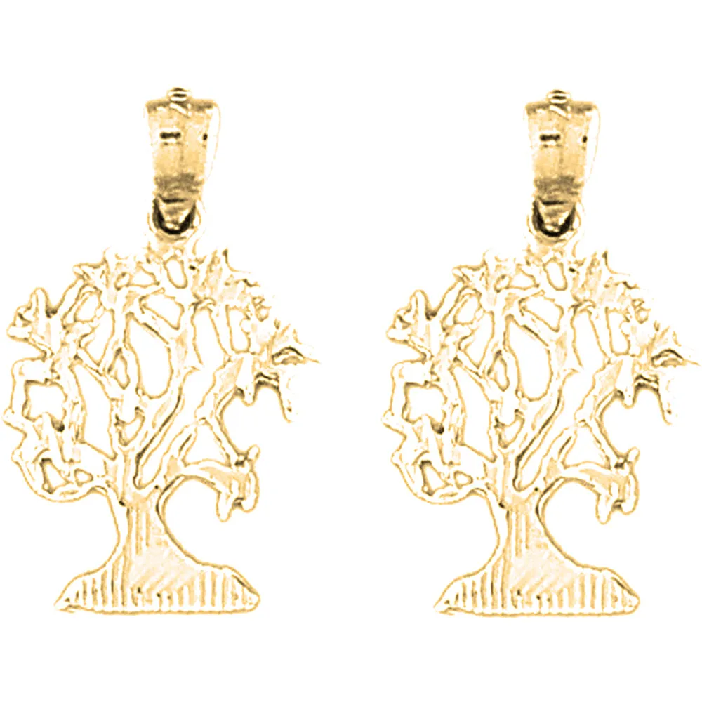 14K or 18K Gold Cedar Tree Earrings