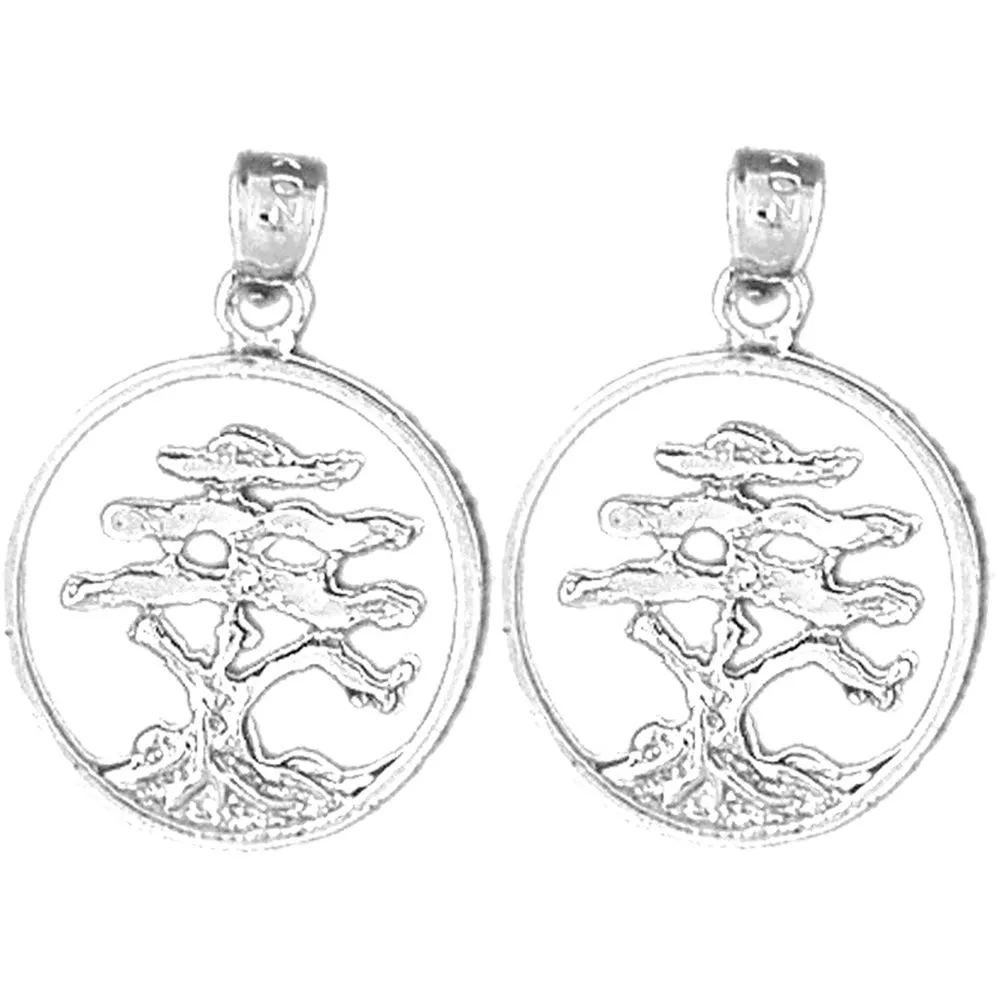 14K or 18K Gold Cedar Tree Earrings