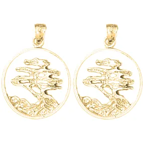 14K or 18K Gold Cedar Tree Earrings