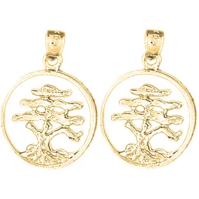 14K or 18K Gold Cedar Tree Earrings