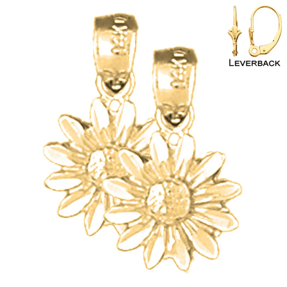 14K or 18K Gold Daisy Flower Earrings