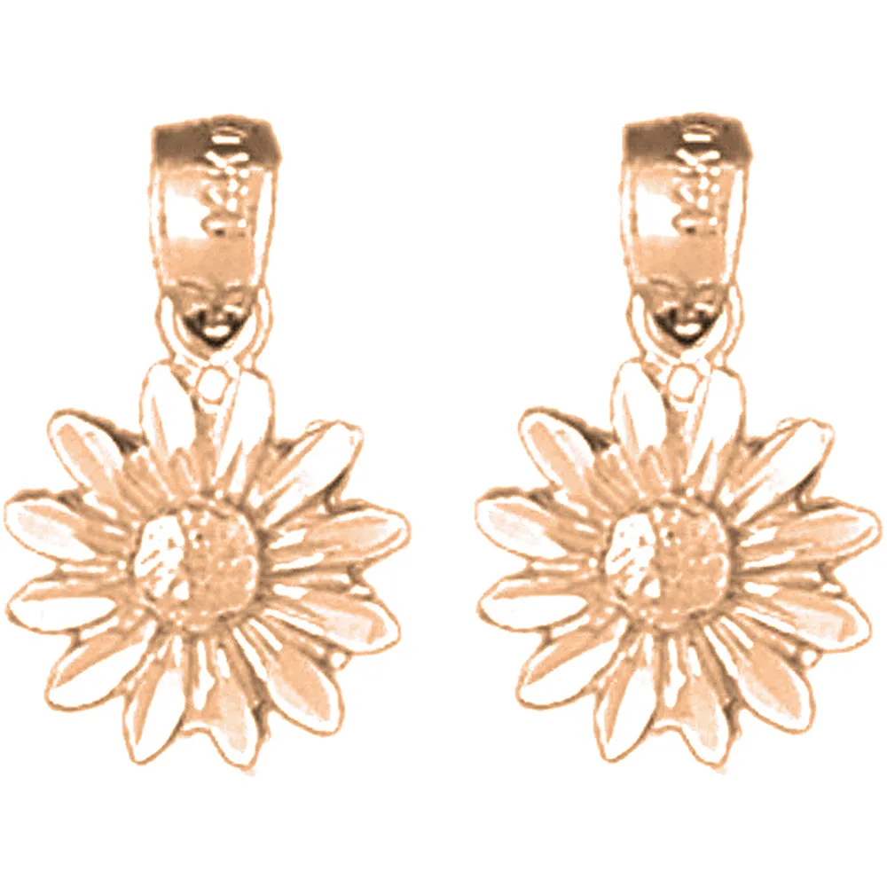 14K or 18K Gold Daisy Flower Earrings