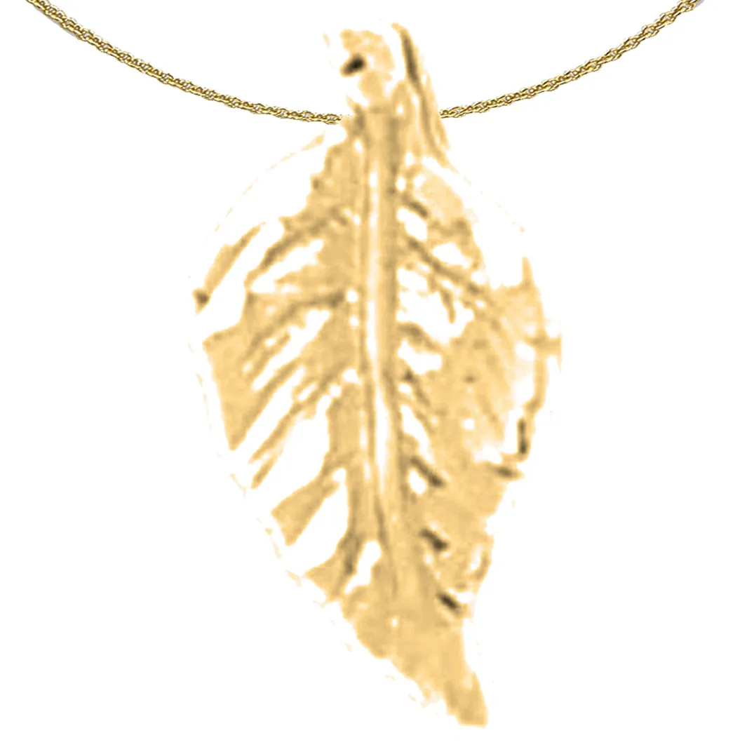 14K or 18K Gold Evergreen Leaf Pendant