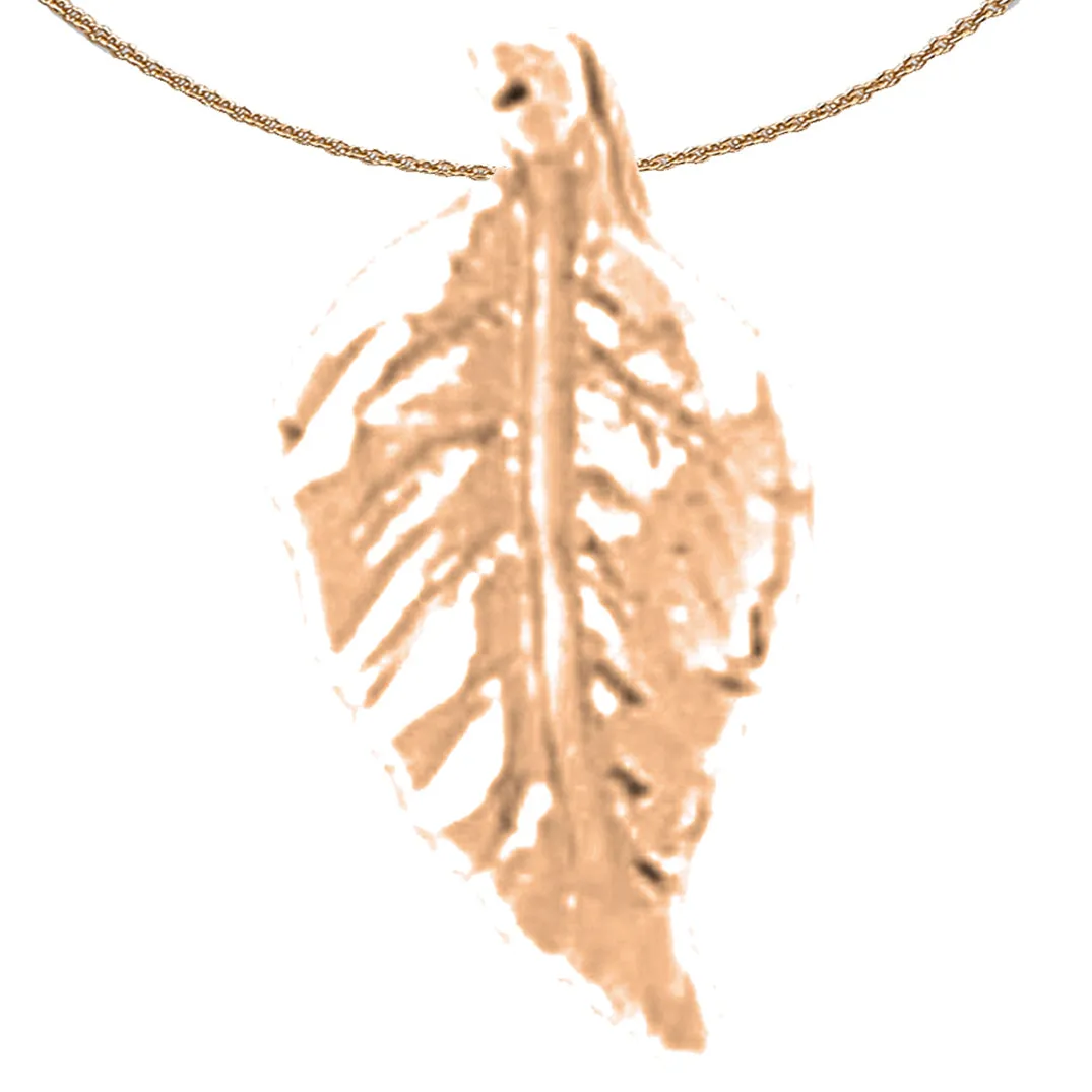 14K or 18K Gold Evergreen Leaf Pendant