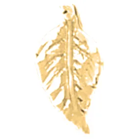 14K or 18K Gold Evergreen Leaf Pendant