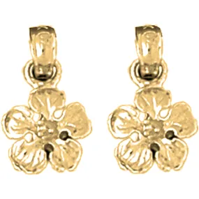 14K or 18K Gold Five Pedal Buttercup Flower Earrings