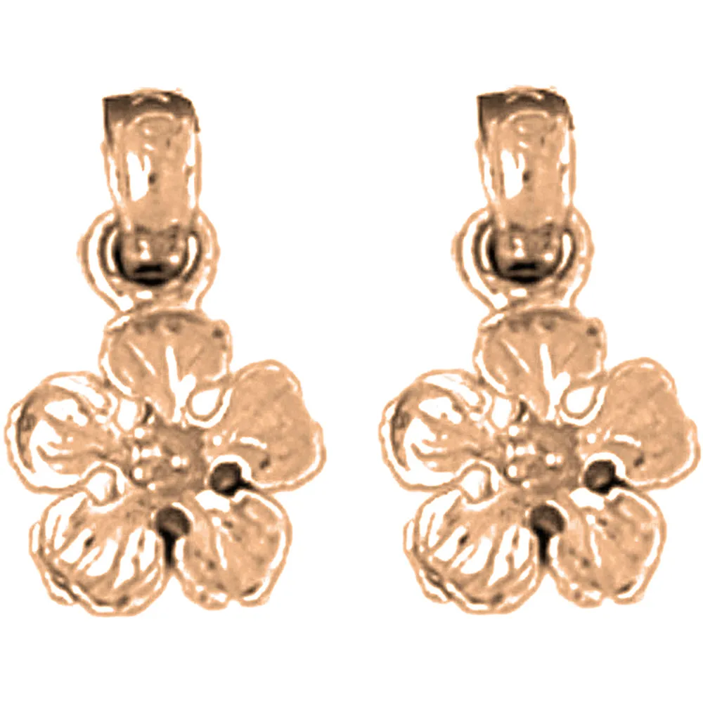 14K or 18K Gold Five Pedal Buttercup Flower Earrings