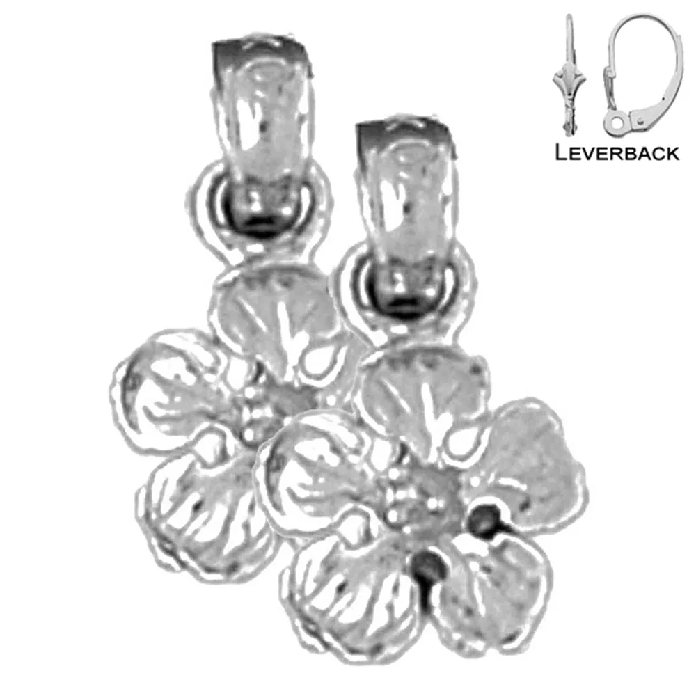 14K or 18K Gold Five Pedal Buttercup Flower Earrings