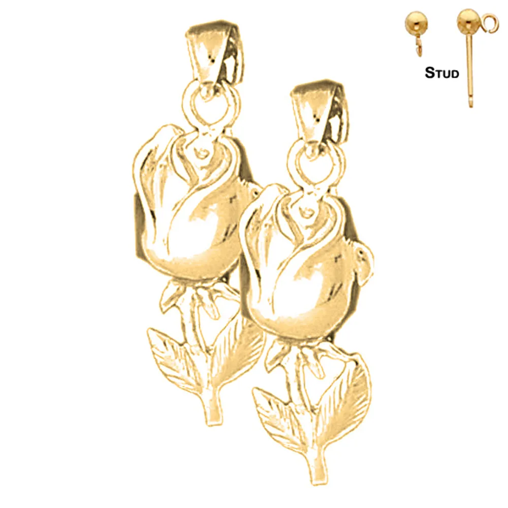 14K or 18K Gold Flower Earrings