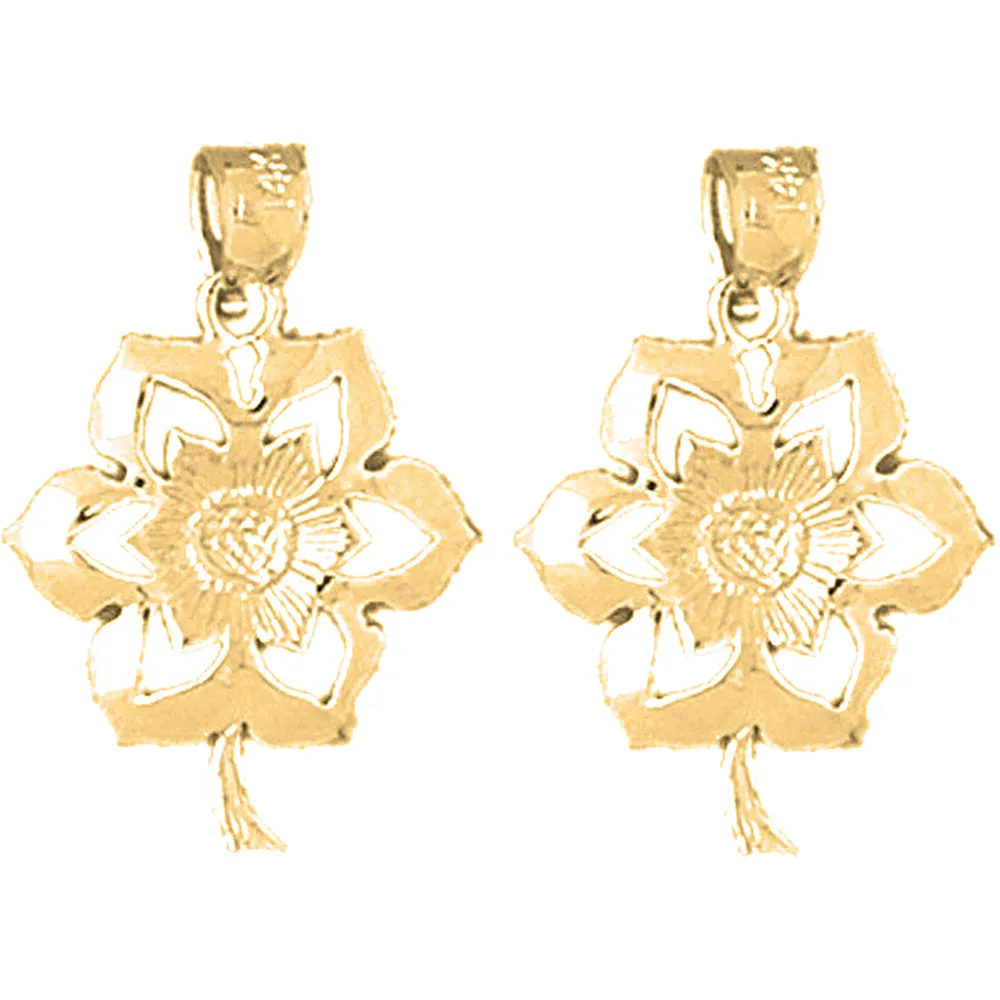 14K or 18K Gold Flower Earrings