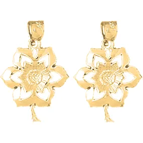 14K or 18K Gold Flower Earrings