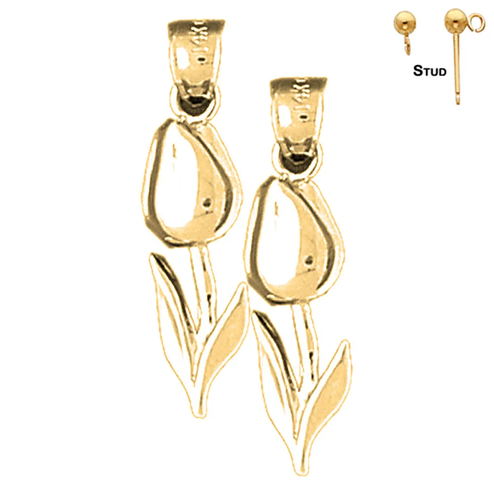 14K or 18K Gold Flower Earrings