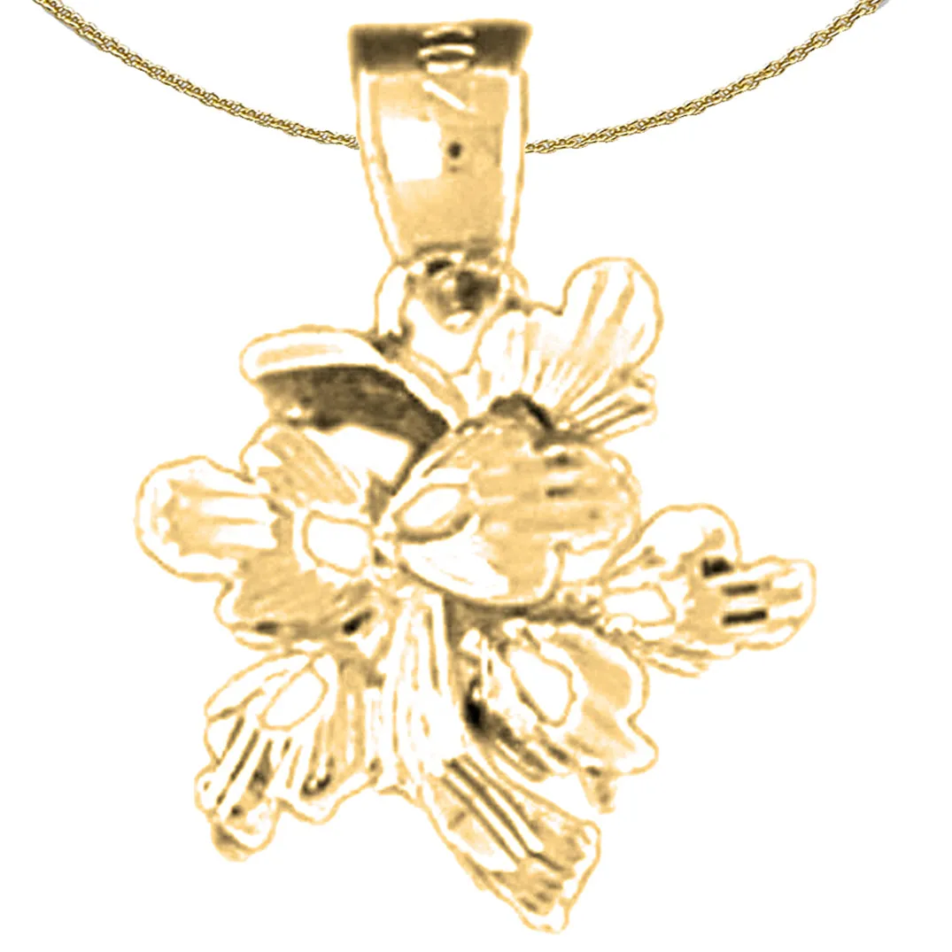 14K or 18K Gold Flower Pendant