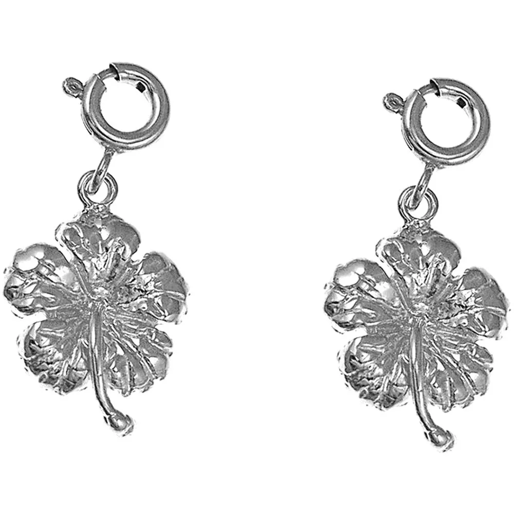 14K or 18K Gold Hibiscus Flower Earrings