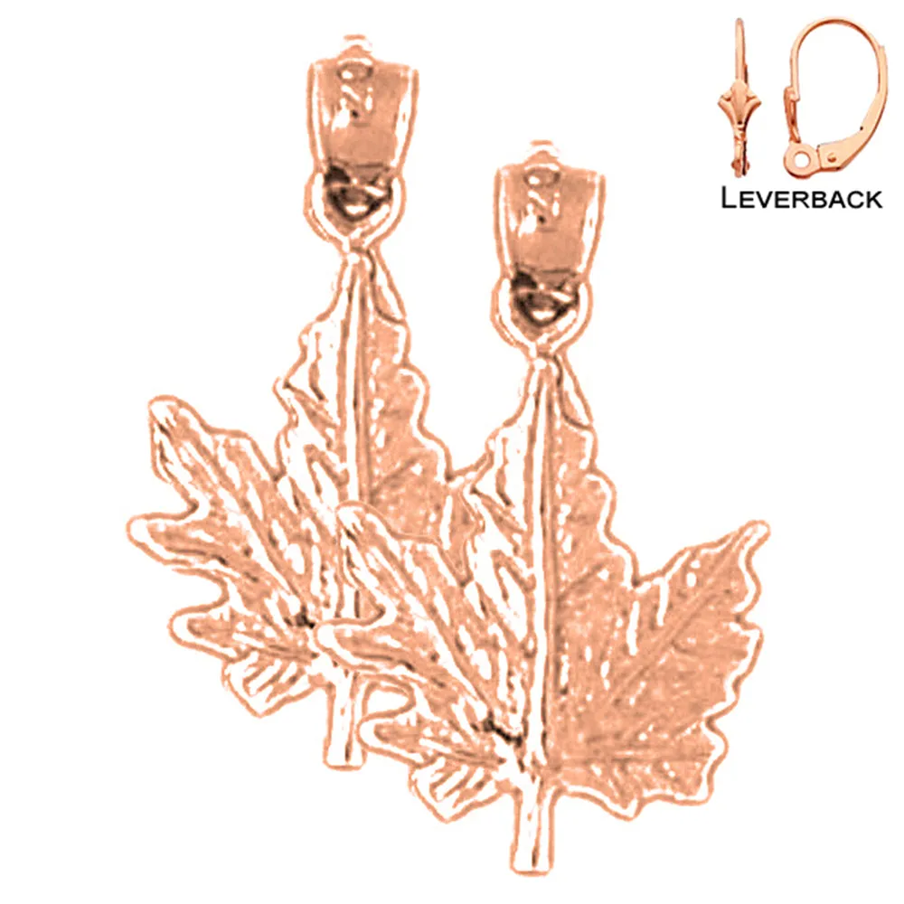 14K or 18K Gold Maple Leaf Earrings